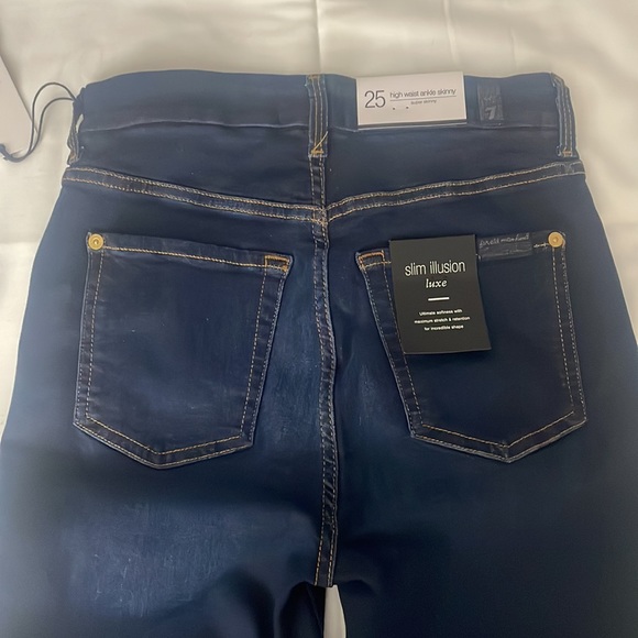 7 for all mankind slim illusion luxe high waist ankle skinny jeans size 25 - Picture 7 of 12